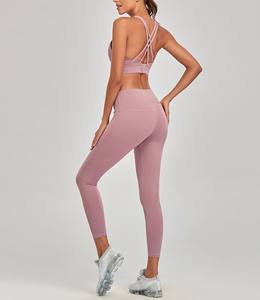 Vente en gros d'ensemble de yoga vêtements d'entraînement sans couture pour femmes vêtements de sport deux pièces fournisseur - Product Image 5