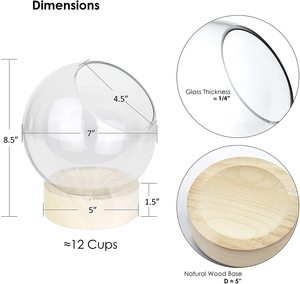 Top Sale clear Table <b>Vase</b> Decoration Centerpiece clear Round <b>Fish</b> Bowl Flower Display Glass Round Terrarium <b>Vase</b> for Plants - Product Image 2