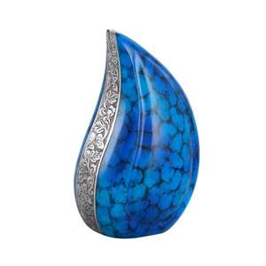 Suministros funerarios, urna de cremación en forma de lágrima, urnas de esmalte alto, precio barato, urnas de cenizas humanas de estilo americano de aluminio fundido hechas a mano - Product Image 5