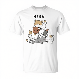 Camiseta Infantil Promocional con Diseño de Pila de Gatitos Anime para Amantes de los Gatos - Product Image 3