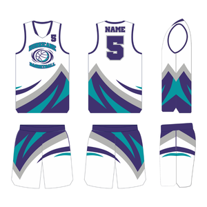 Conjuntos de ropa deportiva de baloncesto unisex personalizados OEM diseño de impresión de transferencia de calor transpirable logotipo del equipo nombre Número de talla grande 100% - Product Image 3