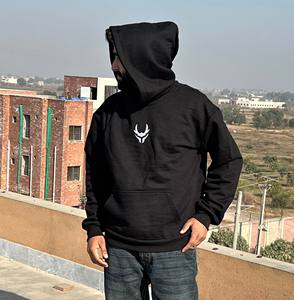 เสื้อกันหนาวมีฮู้ดผ้าฝ้ายเทอร์รี่โอเวอร์ไซส์สำหรับผู้ชายกำหนดโลโก้ได้เองน้ำหนักไม่ผูกเชือกแบบสวมหัว - Product Image 1