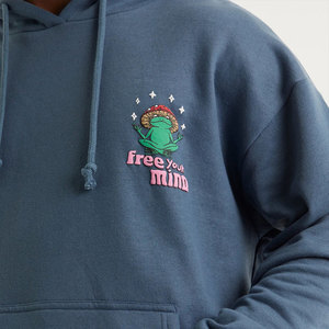 Oversized Fit Unisex for Puff Print Hoodie for Winter Urban <b>Aesthetic</b> High-Density Chest Graphic Hooded Collar - Product Image 6