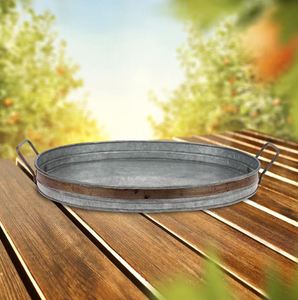 Haute qualité galvanisé avec plateau décoratif en métal rouille pour la maison hôtel Restaurant Bar ustensiles de cuisine décor de table vente chaude 2025 - Product Image 2