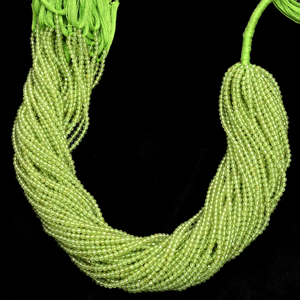 Peridoto AAA+ de 2mm-3mm, piedras preciosas microfacetadas en forma de rondel, peridoto verde natural, piedras preciosas semipreciosas sueltas para joyería. - Product Image 2