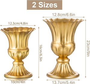 Best Selling <b>Set</b> of 2 Gold Color Best Selling Flower <b>Vases</b> at Who9lesale Prices With Great Quality for Weddings Decoration - Product Image 2