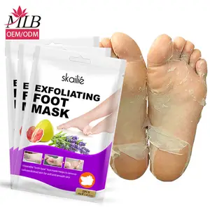 निजी लेबल जुर्राब कार्बनिक संयंत्र अर्क Exfoliating त्वचा छीलने लैवेंडर जादू पैर मुखौटा मृत त्वचा को हटाने पैर मुखौटा