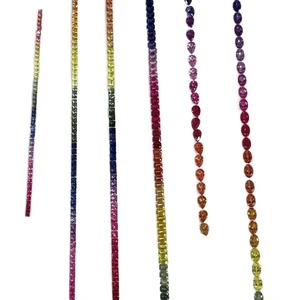 Princess Cut Lab Created Rainbow Sapphire Line Lot-Multi Color Loose <b>Stones</b>-Color Sapphire Gemstone - Product Image 1