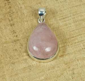 Rose <b>Quartz</b> Sterling Silver Pendant Pear Gemstone Handmade Jewelry Elegant Gift For Women - Product Image 1