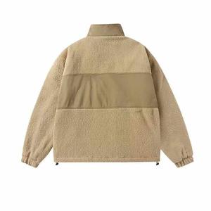 <b>Men's</b> Color Block <b>Sherpa</b> Warm Zip up Long Sleeve Winter <b>Jackets</b> Stand Collar Casual Fashion Polar Fleece Quilted Cotton Coat - Product Image 4