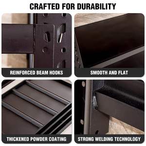 Estanterías de Almacenamiento Ajustables de Múltiples Niveles, Estanterías Selectivas sin Pernos, Unidades de Estanterías para Garaje, Estanterías Resistentes - Product Image 5