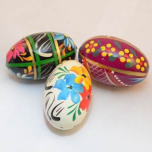 Huevos de madera de Pascua pintados a mano ecológicos de Venta caliente para cestas de regalo de Pascua - Product Image 3