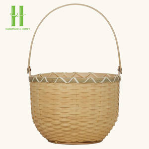BEST SELLER High Quality Easter <b>Egg</b> Basket Rattan Festival Gift Basket Bamboo Woven Storage Basket for Home Decoration - Product Image 2