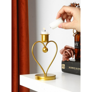 Mesa de comedor candelabro decorativo diseño vintage portavelas de color dorado portavelas de metal de la mejor calidad a buen precio - Product Image 6