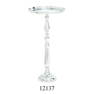 Mesa de bandeja redonda tradicional Mesa decorativa de sala de estar de aluminio pulido liso Mesa de bandeja de metal a un precio razonable - Product Image 1