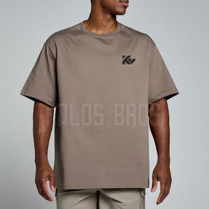 Camiseta extragrande de algodón 100% para hombre, ropa ajustada duradera y cómoda con tejido de punto - Product Image 1