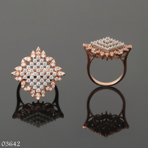 D'VINS JEWELS Lab Grown Diamond Ring 14K Rose Gold Cluster Engagement Wedding Bridal Women's Trendy Jewelry - Product Image 4