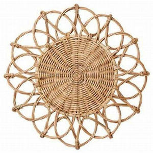 Decorative Rattan <b>Plate</b> Round Handwoven <b>Charger</b> Placemats Eco Natural Serving Tray for Dining Kitchen Picnic Parties - Product Image 5