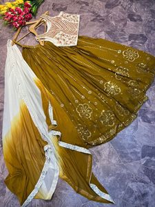 Fantaisie Georgette Séquence Broderie Travail Lehenga Choli Dernière Fête Ethnique Tenues De Mariage Festif Achats En Ligne Vente Chaude! - Product Image 3