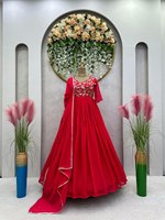 Sari en soie longue de style indien et pakistanais, col rond, design élégant, uni, avec travail au sol, salwar pour femmes