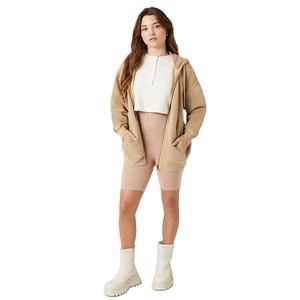 Cotton Fleece <b>Crop</b> Top <b>Hoodies</b> Slim Fit Fashion Wear <b>Zip</b> <b>Up</b> Design Drawstring Custom Plain Wholesale Comfortable Women's <b>Hoodies</b> - Product Image 6