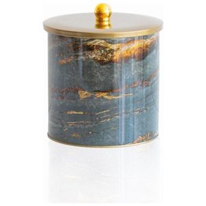 Recipiente redondo de metal de 175x180mm Mango de perilla de 4.1L Cesta de roca y oro - Product Image 3