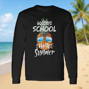 Addio scuola, buon giorno estate! Maglietta a maniche lunghe con stampa ananas 'Ultimo giorno di scuola' - Articolo promozionale - Product Image 3