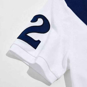 Vente en gros de chemises tricotées brodées en coton/polyester à séchage rapide et respirantes Activités de plein air à manches courtes pour hommes - Product Image 4