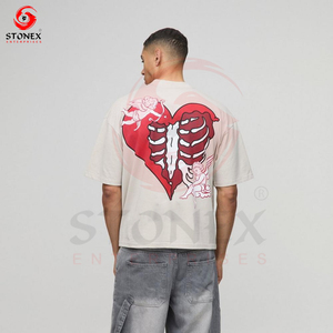 T-shirt personnalisé à manches courtes, coupe ample, en polyester/coton épais, pour homme, style streetwear décontracté d'été - Product Image 3