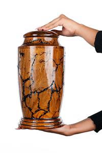 Fractal Burn Urne de crémation en palissandre Résine époxy bleue Cendres pour adultes et animaux de compagnie Boîte commémorative personnalisée pour cendres - Product Image 2