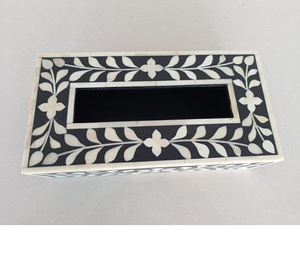 Bone Inlay Eco-Friendly <b>Napkin</b> Holder & Tissue <b>Dispenser</b> Box Party Use Classic Style Crescent Crafts - Product Image 3