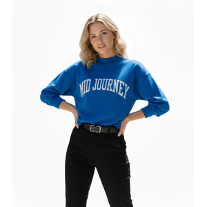 Women Oversized Purple Crew Neck <b>Sweatshirt</b> With <b>White</b> Ink Letter Print Drop Shoulder Trackstar OEM Private Label - Product Image 2