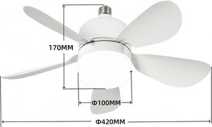 Ventilador de Techo con Bombillas LED E27 de 21W, 6 Aspas, Control Remoto, Motor DC, Diseño Moderno, Funcionamiento Silencioso, Brillo y Temperatura de Color Ajustables - Product Image 2