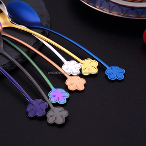 Juego de cubiertos con mango en forma de flor Multicolor Premium, cuchara de postre de té y café de Metal de latón a un precio razonable para bodas - Product Image 6