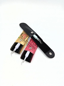 Pince à épiler d'extension de cils à pointe argentée de haute qualité en différentes couleurs Double poignée en diamant incurvée Instruments de beauté avec logo personnalisé - Product Image 5