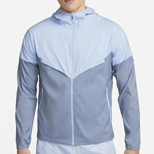 Bloqueo de color Colores contrastantes Correr al aire libre Hombres Chaqueta cortavientos de talla grande Chaqueta impermeable de lluvia de poliéster - Product Image 4