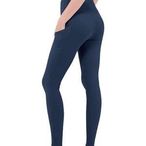 Mallas térmicas gruesas de cintura alta para mujer con bolsillo de poliéster, mallas de yoga con forro polar cálido para invierno - Product Image 3