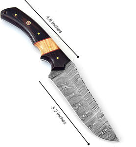 Handmade Damascus Steel Knife Hunting Fixed Blade Knife for <b>Camping</b> Wood Handle Knives - Product Image 1