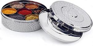 Stainless Steel Spice Box <b>Container</b> <b>Glass</b> <b>Lid</b> 7 Compartments 1 Spoon King International Modern Simple CE Certified New Design - Product Image 6