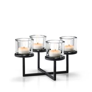 Modern Black Wrought Iron 5 Light Wavy Pillar <b>Candle</b> Holder Metal Candelabra Tabletop Centerpiece Wedding Home Dining Room Decor - Product Image 5