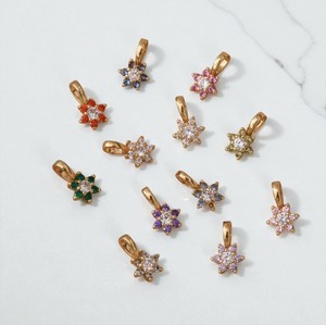 Christian September birthstone CZ Flower Shape Charm-จี้อัญมณีสีสันสดใสสำหรับสร้อยคอทำ-925เงินสเตอร์ลิง - Product Image 4