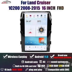Aucar 16 "mới nhất <span class=keywords><strong>Android</strong></span> 11 Car DVD Player xe Đài phát thanh stereo video GPS navigation đơn vị đứng đầu cho TOYOTA LAND CRUISER 2008-2015 - Product Image 5