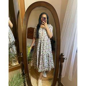 Vestido acampanado elegante para mujer, manga corta, bloque de mano, estampado, verano, iglesia, carrera, oficina, ocasiones formales, elegante, Oficina para mujer - Product Image 2