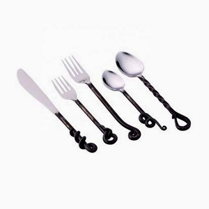 New Design Flatware Set Stainless Steel <b>Gold</b> Plated With Long Round Handle Flatware Cutlery Set Flatware Sets - Product Image 4