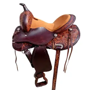 Best Quality Tooled Leather Western Barrel Racing Horse Saddle Available at Bulk Quantity from Indian Manufactured