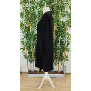 เดรสอะคริลิคทรงหลวมคอวีแขนยาวสำหรับผู้หญิง รุ่น 28933 - สีดำ - Product Image 5