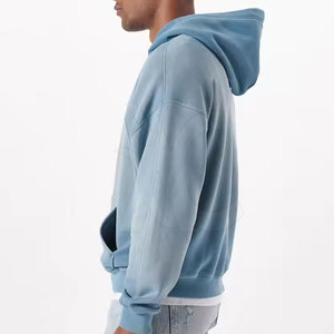 Colección de sudaderas con capucha de algodón premium para hombre, estilo streetwear, con efecto descolorido por el sol, logotipo personalizado, para uso diario informal. - Product Image 5