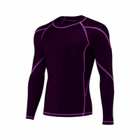 Camiseta de Compresión de Manga Larga para Hombre, Protección UV, Secado Rápido, Transpirable, Cuello Redondo, Ajuste Ceñido, Logotipo Personalizado, Ropa para Correr