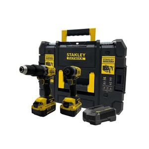 Stanley 20V Drill <b>and</b> Screwdriver Set with 2 X 4Ah <b>Batteries</b> <b>Charger</b> Carrying Case-Power Wrenches - Product Image 1