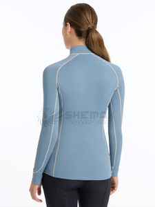 Respirant dernières couches de base d'équitation professionnelles pour femmes vêtements d'équitation avec des panneaux de coupe minces athlétiques et un contrôle de l'humidité - Product Image 3